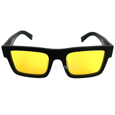 prada 19wsf|Prada Yellow Rectangular Sunglasses PR 19WSF 1BO0B7 52.